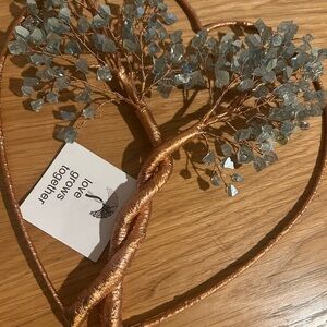 Copper and Blue Gem Tree Sculpture
